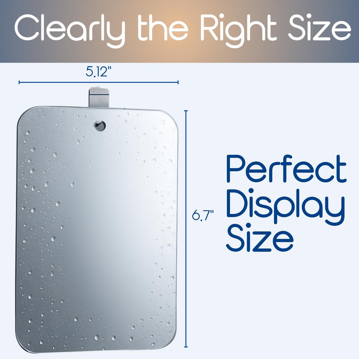 SereniBath Fogless Shower Mirror - Anti-Fog for Shaving & Face Washing - Silver, 6.7" x 5.1" - görsel 14