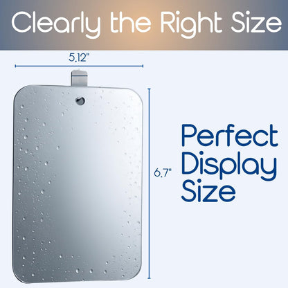 SereniBath Fogless Shower Mirror - Anti-Fog for Shaving & Face Washing - Silver, 6.7" x 5.1"
