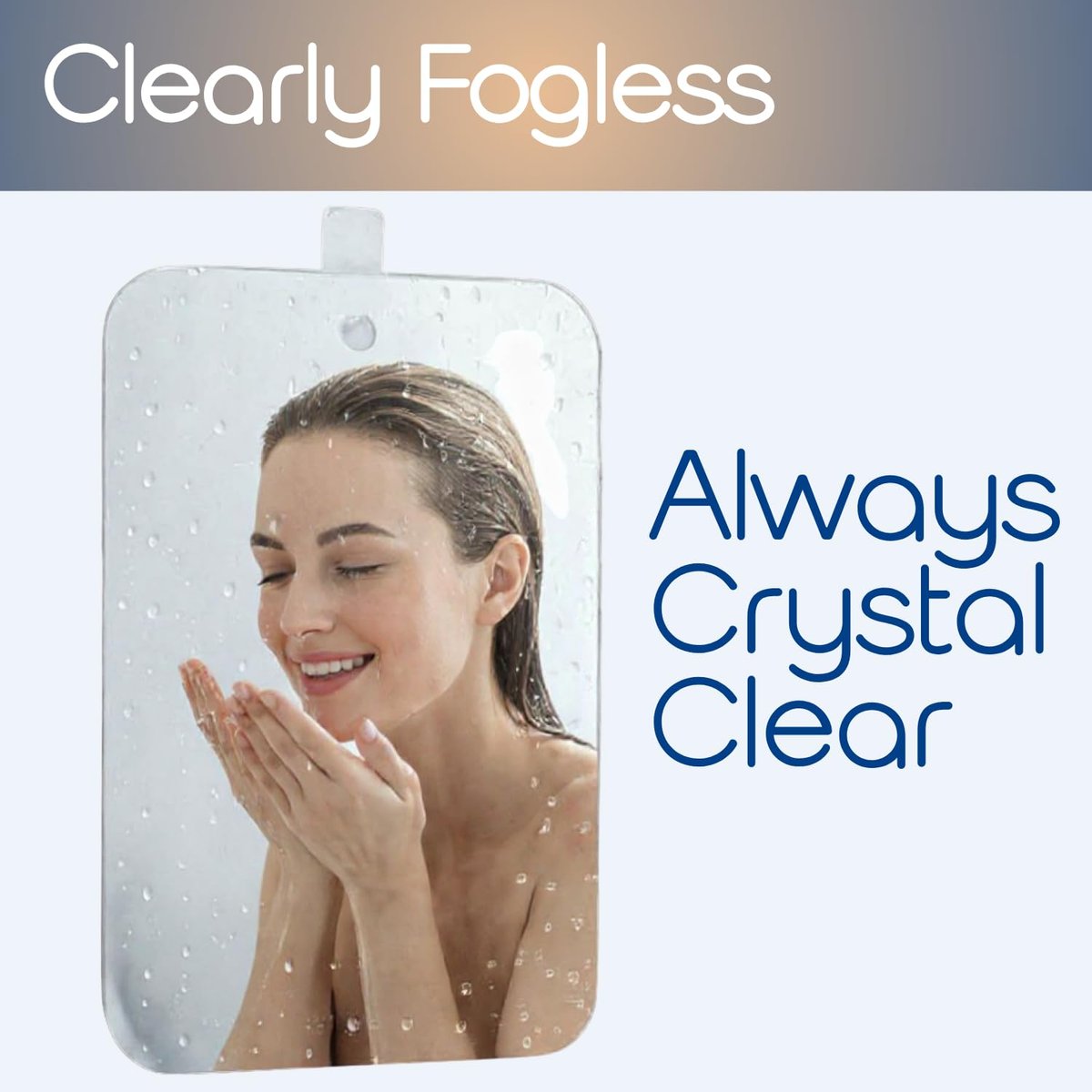 SereniBath Fogless Shower Mirror - Anti-Fog for Shaving & Face Washing - Silver, 6.7" x 5.1" - görsel 8