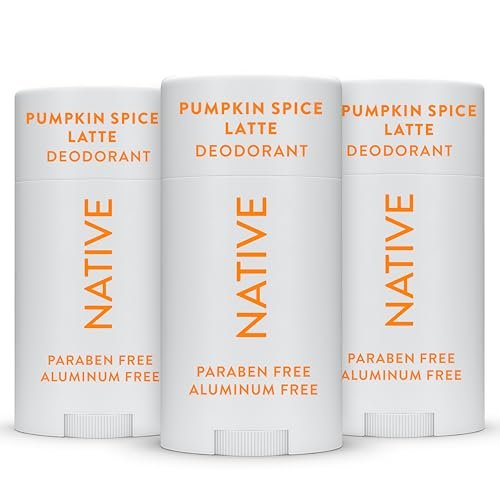 Native Deodorant Pumpkin Spice – 72-Hour Odor Control, Aluminum Free, Natural Deodorant for Women & Men – 3 Pack Avelisse