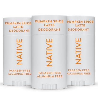 Native Deodorant Pumpkin Spice – 72-Hour Odor Control, Aluminum Free, Natural Deodorant for Women & Men – 3 Pack Avelisse