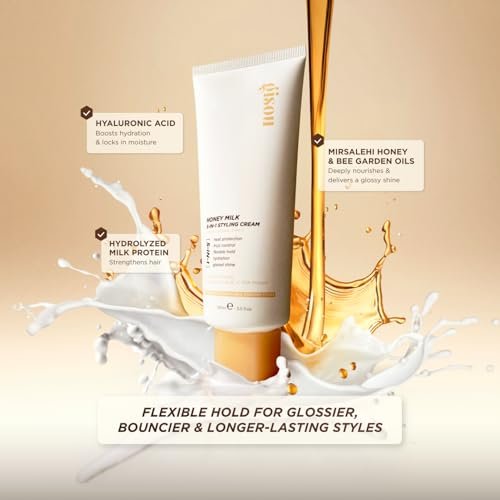 Gisou Honey Milk 5-in-1 Styling Cream – Heat Protection, Hydration, Frizz Control, Glazed Shine & Flexible Hold with Mirsalehi Honey & Hydrolyzed Milk Protein, 5.0 fl oz Avelisse