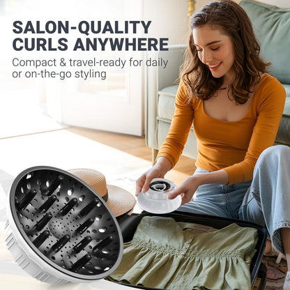 Evalunira Universal Hair Diffuser Attachment for Curly & Wavy Hair – Fits 1.4-2.4 Inch Nozzles, Ideal for Long Thick Hair, White Avelisse