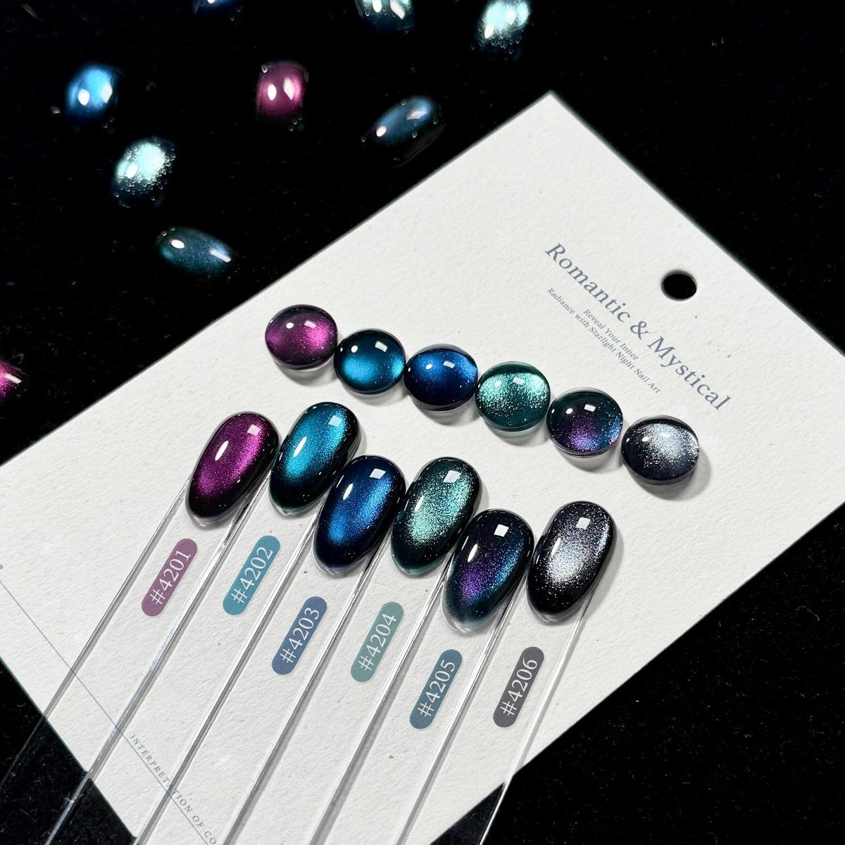 GAOY Glitter Cat Eye Gel Nail Polish Set with Magnet - 6 Colors Purple Blue Black Glitter Holography, Long Lasting for Nail Art at Home & Salon Manicure (Starlight Night) Avelisse