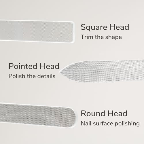 zelin Premium Glass Nail File for Natural Nails with Leather Case - 3 Pcs Single-Sided Crystal Nail Files for Stronger, Smoother Nails, Reusable Manicure Tool, Ideal Valentine's Day Gifts for Her - görsel 8