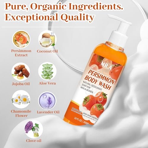 MR.A Persimmon Body Wash for Strong Body Odor – Liquid Persimmon Soap for Old People Smell, Odor Eliminator Purifying & Deodorizing Wash, 10 Fl Oz - görsel 4