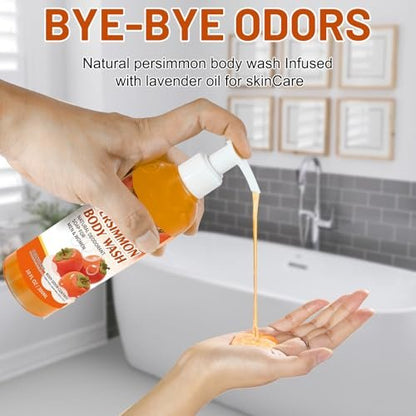 MR.A Persimmon Body Wash for Strong Body Odor – Liquid Persimmon Soap for Old People Smell, Odor Eliminator Purifying & Deodorizing Wash, 10 Fl Oz