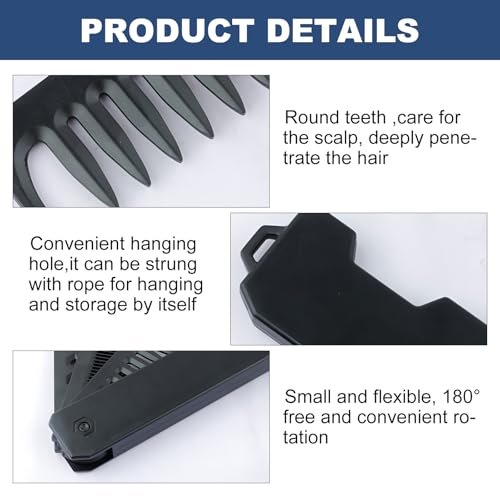 KAIOULU 3-in-1 Men's Portable Folding Hair Comb - Fine & Wide Tooth, Foldable Design for Travel, Daily Grooming - görsel 6