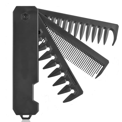 KAIOULU 3-in-1 Men's Portable Folding Hair Comb - Fine & Wide Tooth, Foldable Design for Travel, Daily Grooming - görsel 14