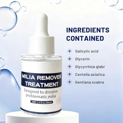 Milia Remover Treatment for Face & Eyes - Salicylic Acid Serum for Fat Granule Clearing, Acne Spot Treatment, Skin Smoothing Essence (1 Fl Oz) Avelisse