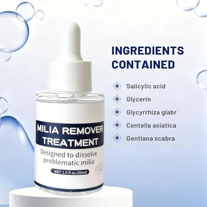 Milia Remover Treatment for Face & Eyes - Salicylic Acid Serum for Fat Granule Clearing, Acne Spot Treatment, Skin Smoothing Essence (1 Fl Oz) Avelisse