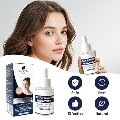 Milia Remover Treatment for Face & Eyes - Salicylic Acid Serum for Fat Granule Clearing, Acne Spot Treatment, Skin Smoothing Essence (1 Fl Oz) Avelisse