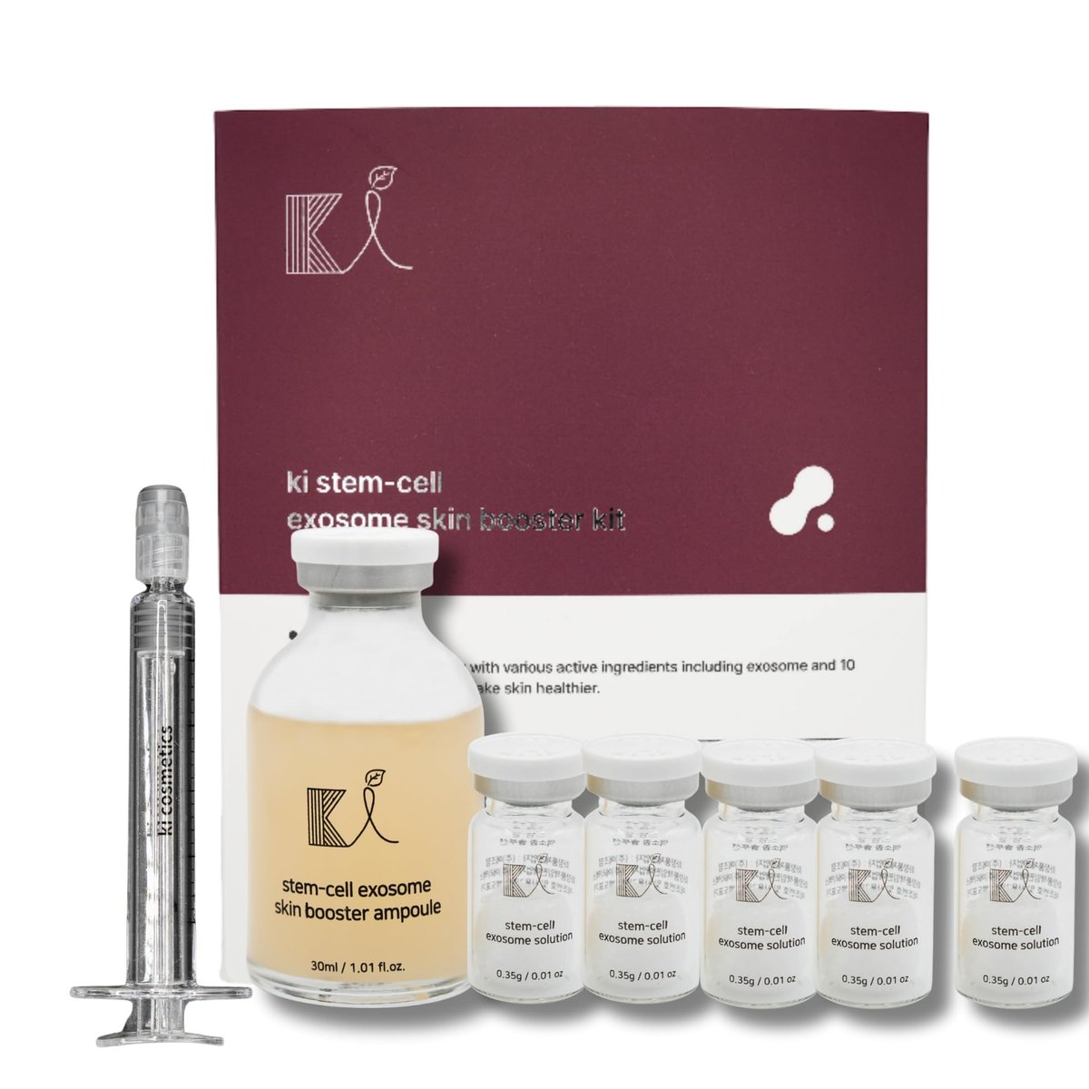 Stem-Cell Exosome Skin Booster Kit – PDRN, Peptide & Collagen Ampoule for Rejuvenation, Hydration & Anti-Aging | Korean Skincare 30ml (5 Vials + 1 Ampoule) Avelisse