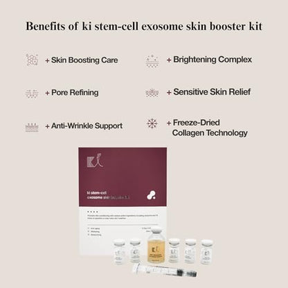 Stem-Cell Exosome Skin Booster Kit – PDRN, Peptide & Collagen Ampoule for Rejuvenation, Hydration & Anti-Aging | Korean Skincare 30ml (5 Vials + 1 Ampoule) Avelisse