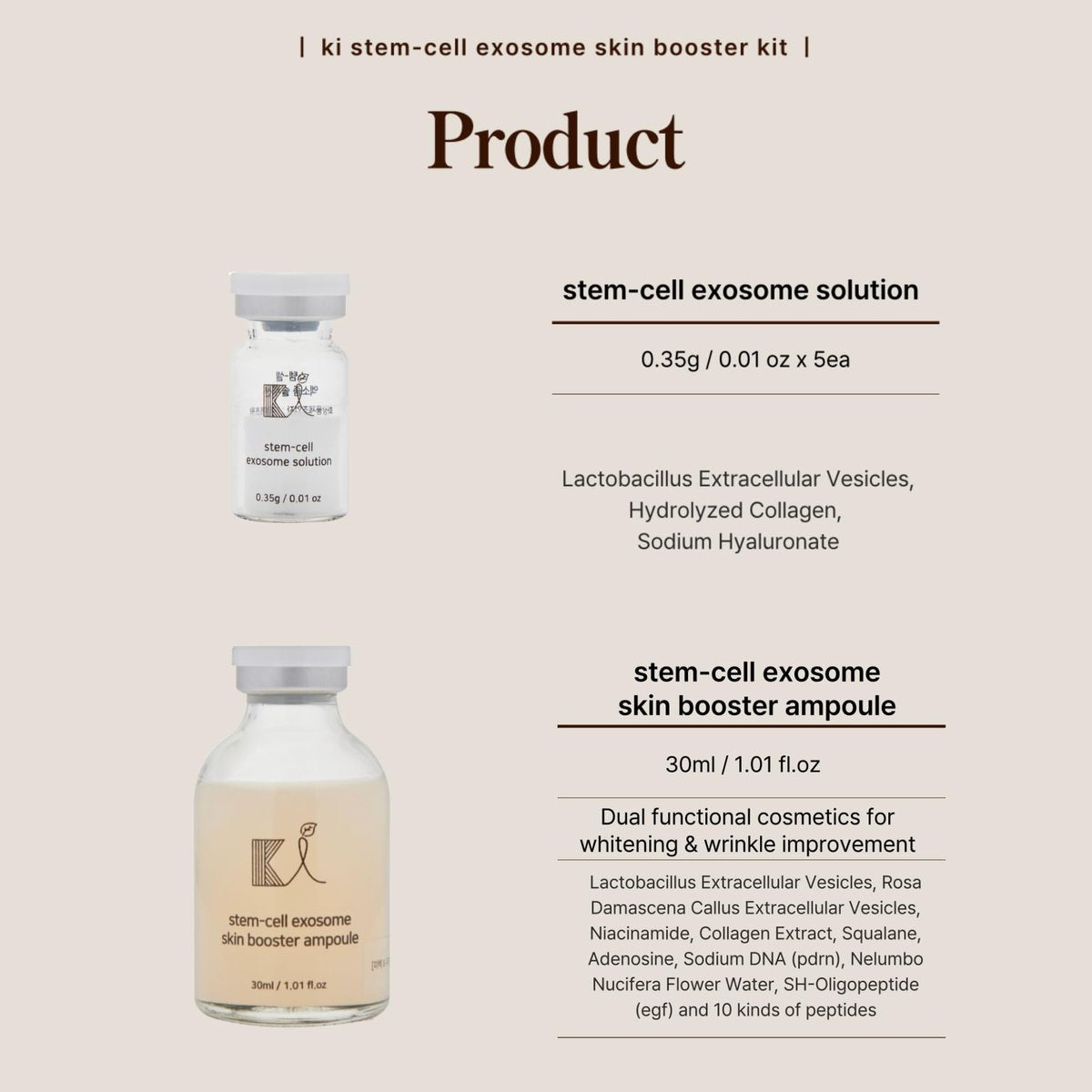 Stem-Cell Exosome Skin Booster Kit – PDRN, Peptide & Collagen Ampoule for Rejuvenation, Hydration & Anti-Aging | Korean Skincare 30ml (5 Vials + 1 Ampoule) Avelisse