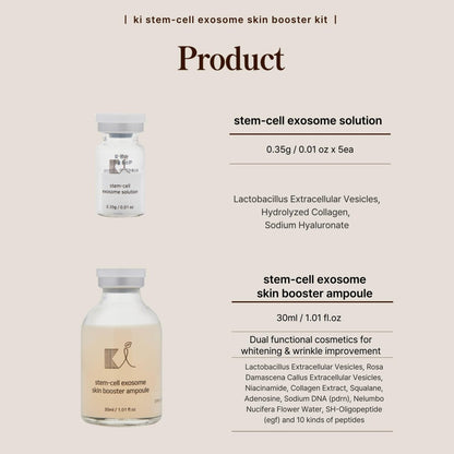 Stem-Cell Exosome Skin Booster Kit – PDRN, Peptide & Collagen Ampoule for Rejuvenation, Hydration & Anti-Aging | Korean Skincare 30ml (5 Vials + 1 Ampoule) Avelisse