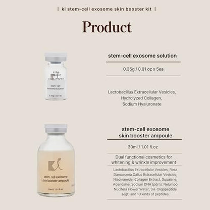 Stem-Cell Exosome Skin Booster Kit – PDRN, Peptide & Collagen Ampoule for Rejuvenation, Hydration & Anti-Aging | Korean Skincare 30ml (5 Vials + 1 Ampoule) Avelisse