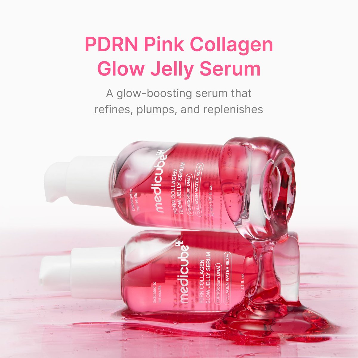 medicube PDRN Pink Collagen Glow Jelly Serum – Lightweight Water-Jelly for Plump, Supple, Radiant Skin – with PDRN, Collagen & Niacinamide – Korean Skin Care, 1.01 fl.oz - görsel 4