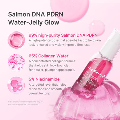 medicube PDRN Pink Collagen Glow Jelly Serum – Lightweight Water-Jelly for Plump, Supple, Radiant Skin – with PDRN, Collagen & Niacinamide – Korean Skin Care, 1.01 fl.oz