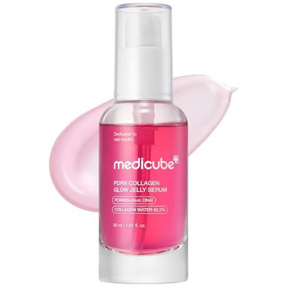 medicube PDRN Pink Collagen Glow Jelly Serum – Lightweight Water-Jelly for Plump, Supple, Radiant Skin – with PDRN, Collagen & Niacinamide – Korean Skin Care, 1.01 fl.oz