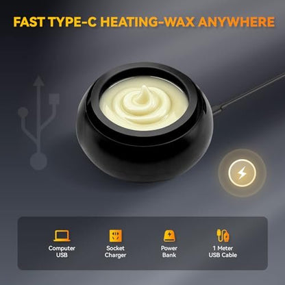 Nose Wax Kit for Men – Painless Nose & Ear Hair Removal with Smart Constant Temp, USB Fast Heat, Upgraded Capacity, Multi-Accessories Avelisse