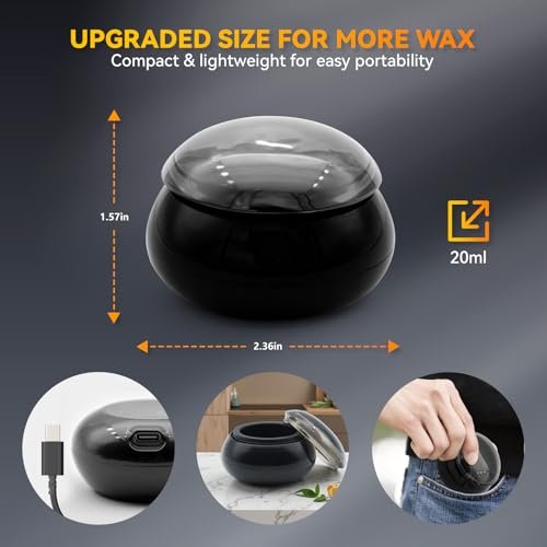 Nose Wax Kit for Men – Painless Nose & Ear Hair Removal with Smart Constant Temp, USB Fast Heat, Upgraded Capacity, Multi-Accessories Avelisse