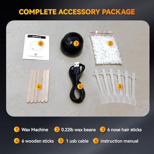 Nose Wax Kit for Men – Painless Nose & Ear Hair Removal with Smart Constant Temp, USB Fast Heat, Upgraded Capacity, Multi-Accessories Avelisse