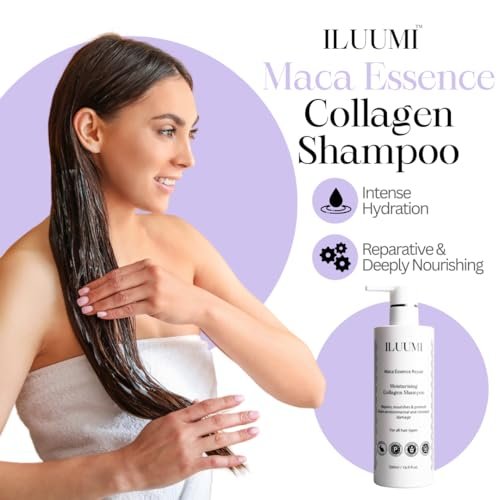 ILUUMI Maca Essence Repair Premium Hair Shampoo – Collagen Repair, Strengthens & Nourishes All Hair Types, Paraben-Free, Sulfate-Free, Colour-Safe, 16.9 fl oz - görsel 4