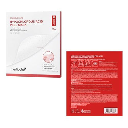 Medicube Hypochlorous Acid Peel Mask - 3 Pack Peel-Off Sheet Mask for Pores, Blackheads & Excess Sebum | Korean Skincare with Panthenol & Hyaluronic Acid