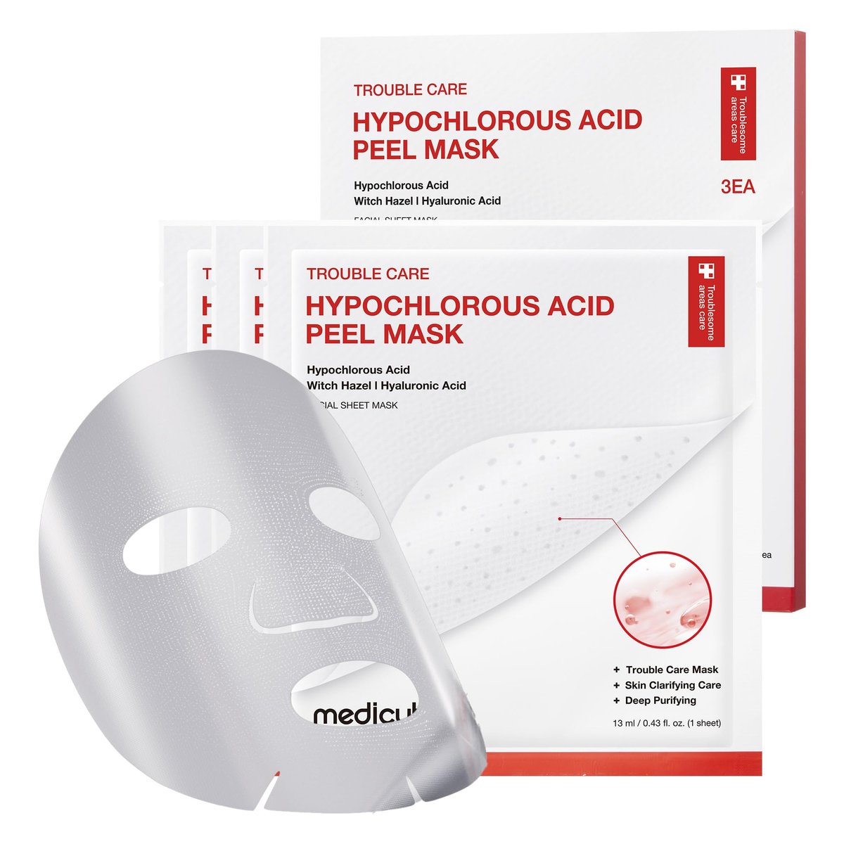 Medicube Hypochlorous Acid Peel Mask - 3 Pack Peel-Off Sheet Mask for Pores, Blackheads & Excess Sebum | Korean Skincare with Panthenol & Hyaluronic Acid - görsel 2