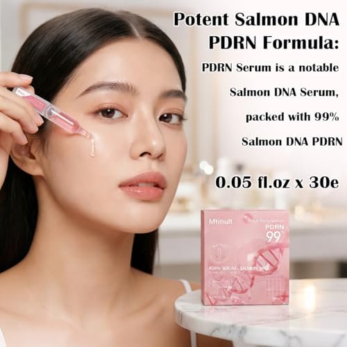 Mtmult Salmon DNA PDRN Serum - Anti-Aging Ampoule with 99% Salmon DNA PDRN, Collagen & Hyaluronic Acid, 0.05 fl.oz x 30 Pack, Firming & Moisturizing Avelisse