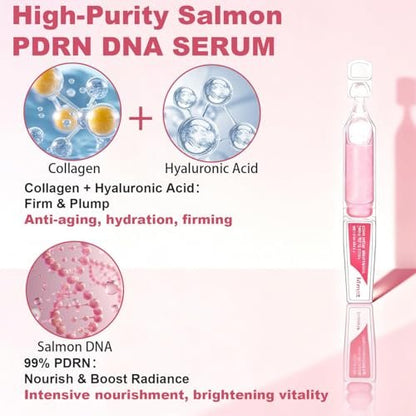 Mtmult Salmon DNA PDRN Serum - Anti-Aging Ampoule with 99% Salmon DNA PDRN, Collagen & Hyaluronic Acid, 0.05 fl.oz x 30 Pack, Firming & Moisturizing Avelisse