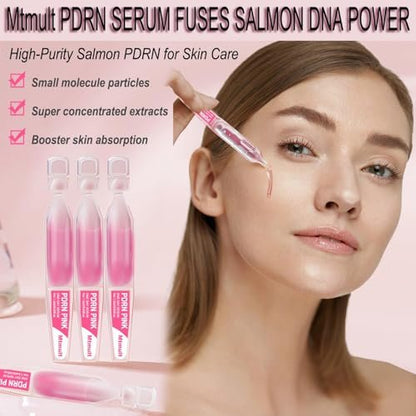 Mtmult Salmon DNA PDRN Serum - Anti-Aging Ampoule with 99% Salmon DNA PDRN, Collagen & Hyaluronic Acid, 0.05 fl.oz x 30 Pack, Firming & Moisturizing Avelisse