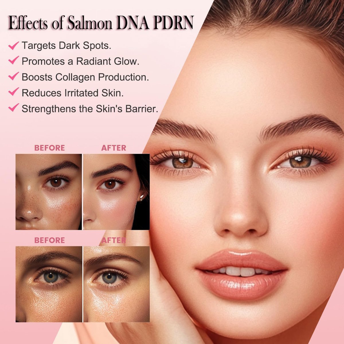 Mtmult Salmon DNA PDRN Serum - Anti-Aging Ampoule with 99% Salmon DNA PDRN, Collagen & Hyaluronic Acid, 0.05 fl.oz x 30 Pack, Firming & Moisturizing Avelisse