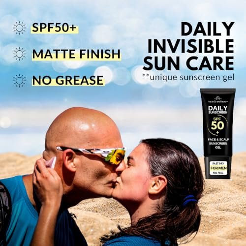 Daily Scalp Sunscreen SPF 50+ Fragrance Free - Matte Finish, No Grease, Vegan Face & Scalp Sunscreen for Men by The Bald Brothers Avelisse