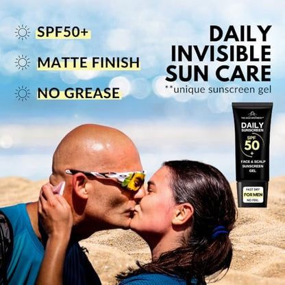 Daily Scalp Sunscreen SPF 50+ Fragrance Free - Matte Finish, No Grease, Vegan Face & Scalp Sunscreen for Men by The Bald Brothers Avelisse