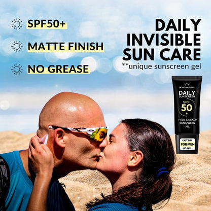 Daily Scalp Sunscreen SPF 50+ Fragrance Free - Matte Finish, No Grease, Vegan Face & Scalp Sunscreen for Men by The Bald Brothers Avelisse