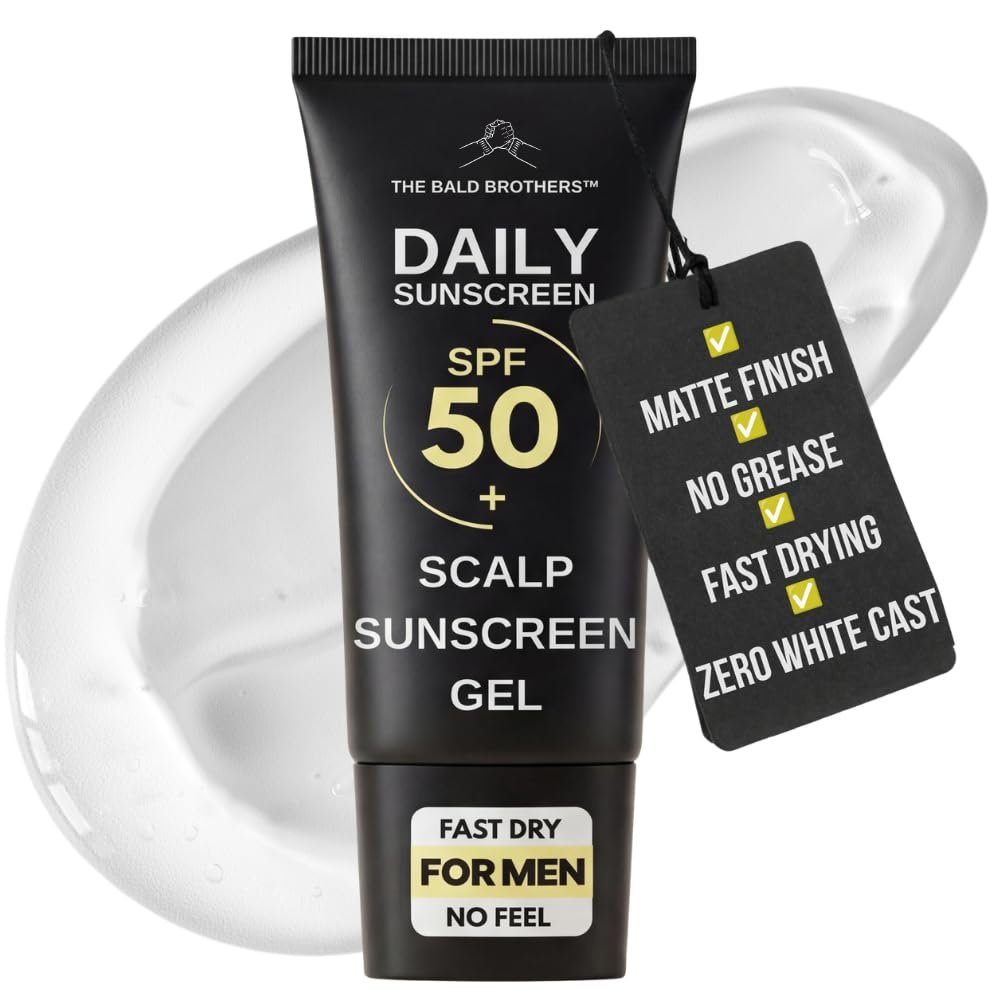 Daily Scalp Sunscreen SPF 50+ Fragrance Free - Matte Finish, No Grease, Vegan Face & Scalp Sunscreen for Men by The Bald Brothers Avelisse