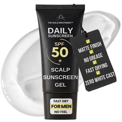 Daily Scalp Sunscreen SPF 50+ Fragrance Free - Matte Finish, No Grease, Vegan Face & Scalp Sunscreen for Men by The Bald Brothers Avelisse
