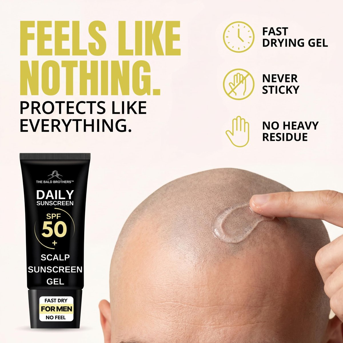 Daily Scalp Sunscreen SPF 50+ Fragrance Free - Matte Finish, No Grease, Vegan Face & Scalp Sunscreen for Men by The Bald Brothers Avelisse