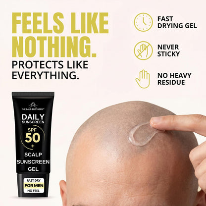 Daily Scalp Sunscreen SPF 50+ Fragrance Free - Matte Finish, No Grease, Vegan Face & Scalp Sunscreen for Men by The Bald Brothers Avelisse