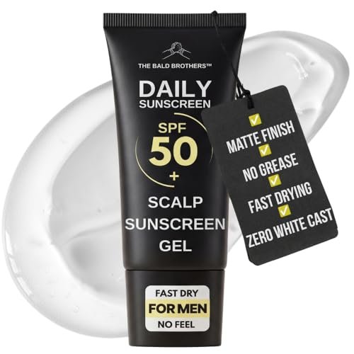 Daily Scalp Sunscreen SPF 50+ Fragrance Free - Matte Finish, No Grease, Vegan Face & Scalp Sunscreen for Men by The Bald Brothers Avelisse
