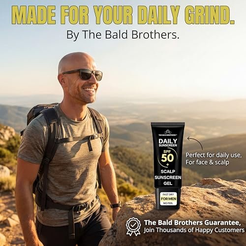 Daily Scalp Sunscreen SPF 50+ Fragrance Free - Matte Finish, No Grease, Vegan Face & Scalp Sunscreen for Men by The Bald Brothers Avelisse