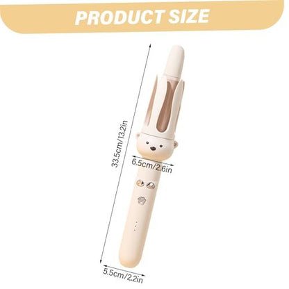 Automatic Curling Iron Negative Ion Rotating Curling Iron with Timer & 3 Levels Temp 1.1" Heat Resistant Long Hair Curler for Women