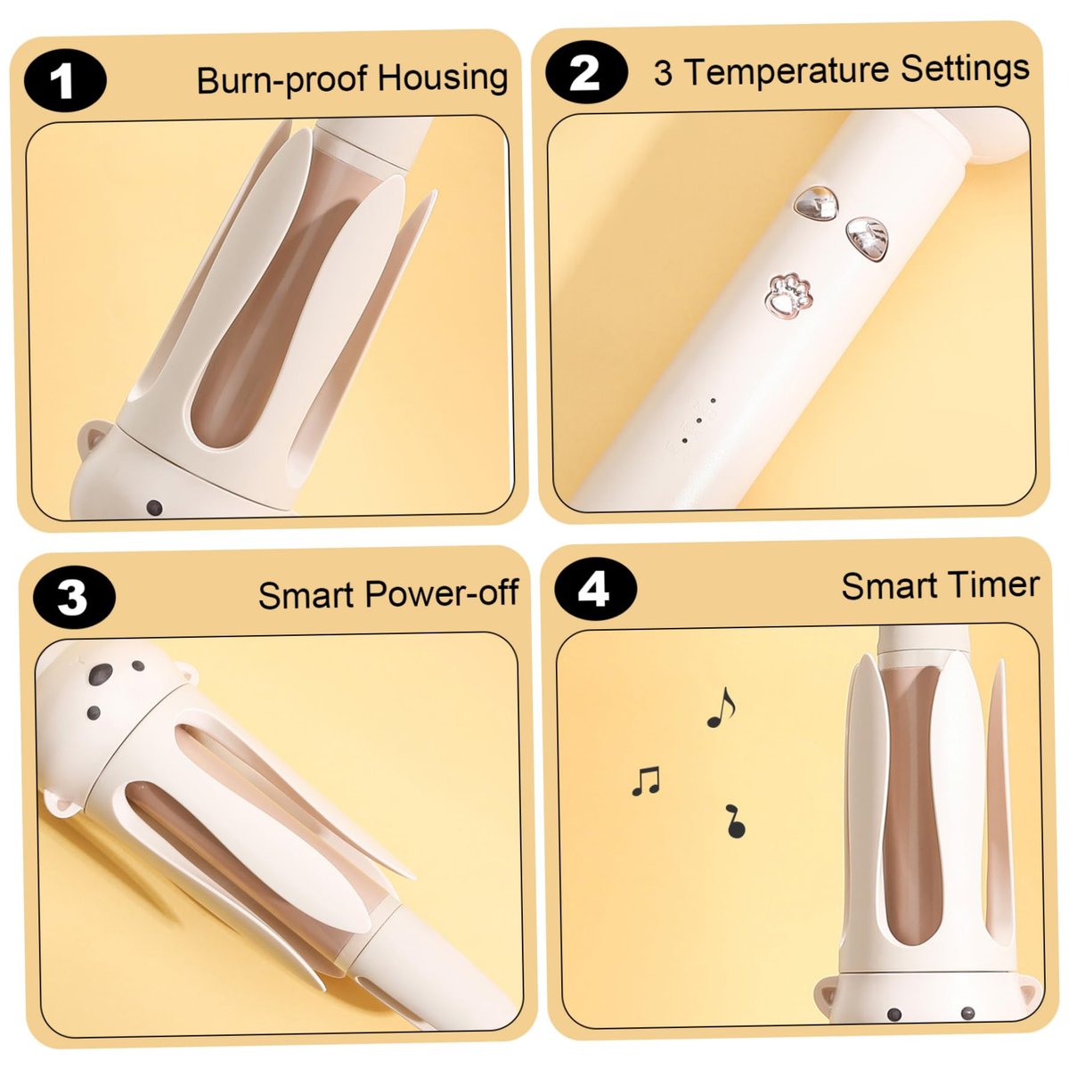 Automatic Curling Iron Negative Ion Rotating Curling Iron with Timer & 3 Levels Temp 1.1" Heat Resistant Long Hair Curler for Women - görsel 3