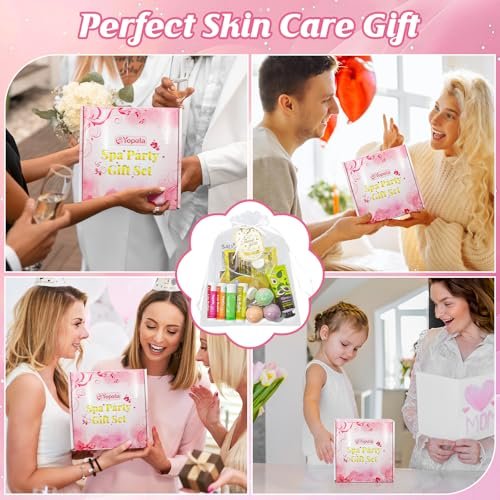 128 PCS Spa Party Supplies for Women - Complete Spa Kit with Lip Balm, Facial Masks, Hand Cream, Under Eye Patches, Foot Bath Bombs - Ideal for Gift Giving, Sleepover Party Supplies for Girls Valentine Avelisse