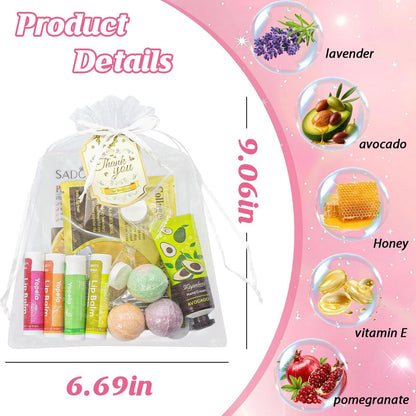 128 PCS Spa Party Supplies for Women - Complete Spa Kit with Lip Balm, Facial Masks, Hand Cream, Under Eye Patches, Foot Bath Bombs - Ideal for Gift Giving, Sleepover Party Supplies for Girls Valentine Avelisse
