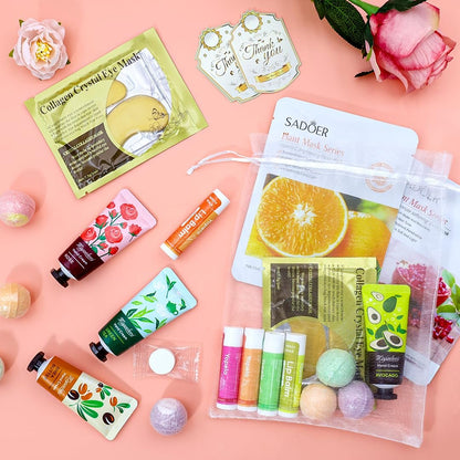 128 PCS Spa Party Supplies for Women - Complete Spa Kit with Lip Balm, Facial Masks, Hand Cream, Under Eye Patches, Foot Bath Bombs - Ideal for Gift Giving, Sleepover Party Supplies for Girls Valentine Avelisse