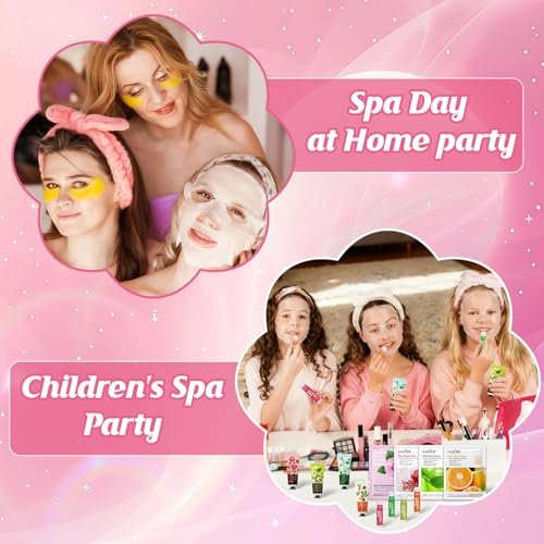 128 PCS Spa Party Supplies for Women - Complete Spa Kit with Lip Balm, Facial Masks, Hand Cream, Under Eye Patches, Foot Bath Bombs - Ideal for Gift Giving, Sleepover Party Supplies for Girls Valentine Avelisse