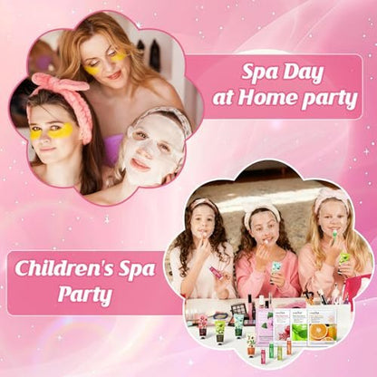 128 PCS Spa Party Supplies for Women - Complete Spa Kit with Lip Balm, Facial Masks, Hand Cream, Under Eye Patches, Foot Bath Bombs - Ideal for Gift Giving, Sleepover Party Supplies for Girls Valentine Avelisse